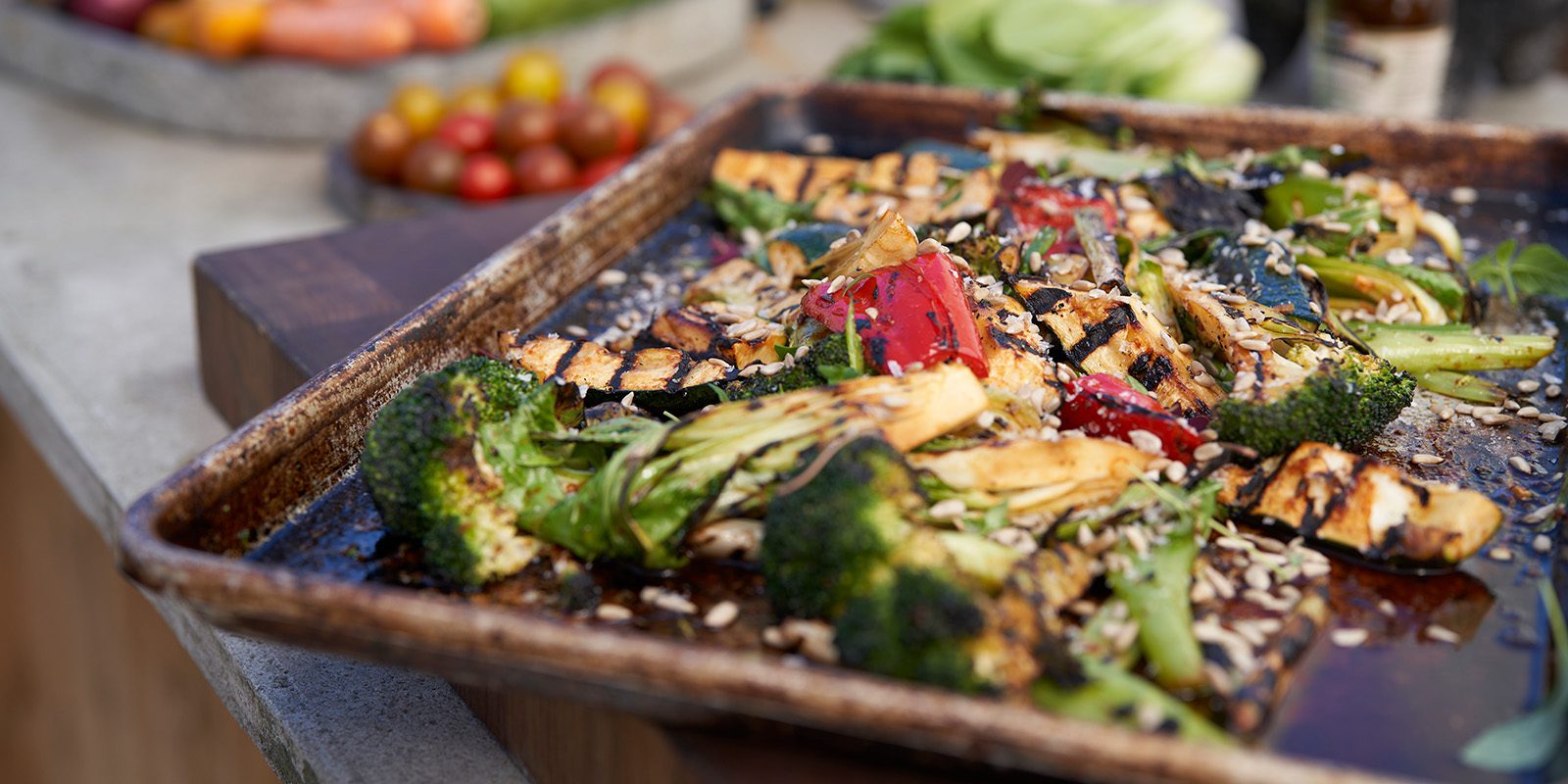 Grillade gronsaker i asiatisk marinad