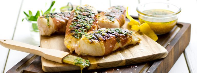 Grillattu broilerifilee saltimbocca